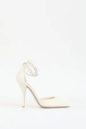 White Leather Love Latch Pump