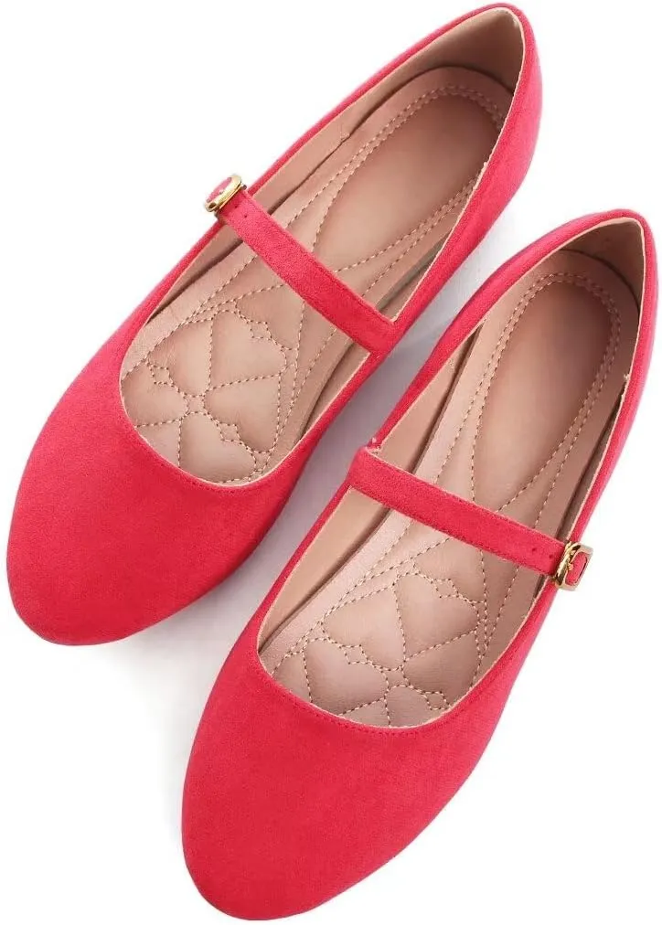 ZTWUTANG Women's Cute Round-Toe Flat Ballet Shoes Comfortable Dress Shoes for Walking