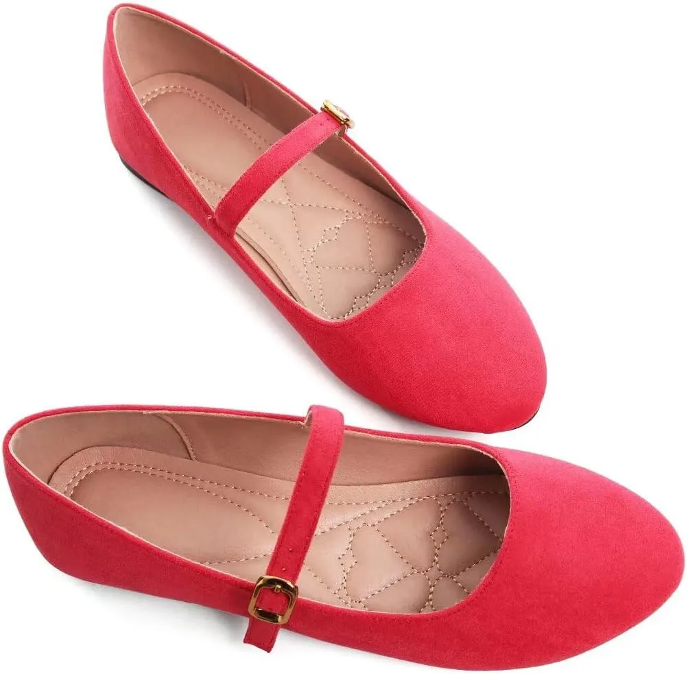 ZTWUTANG Women's Cute Round-Toe Flat Ballet Shoes Comfortable Dress Shoes for Walking